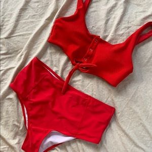 Red bathing suit